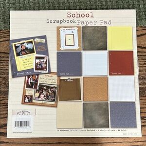 NWT School Scrapbook Paper Pad